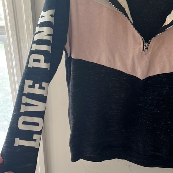 Victoria Secret PINK dark grey, pink and white hoodie/zip up jacket - Picture 4 of 4